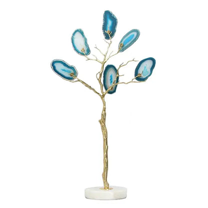 Purple & teal golden agate tree art piece living room decor