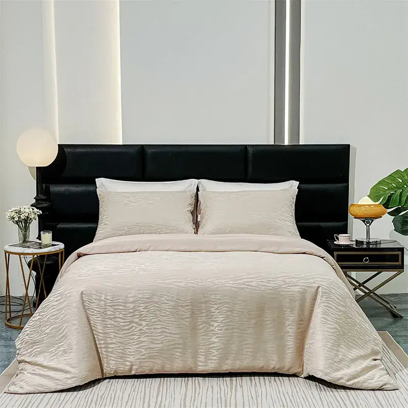 Purple zebra print satin duvet cover set bedroom luxury quilt kit