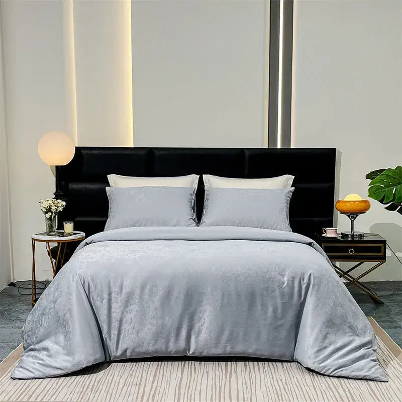 Purple zebra print satin duvet cover set bedroom luxury quilt kit