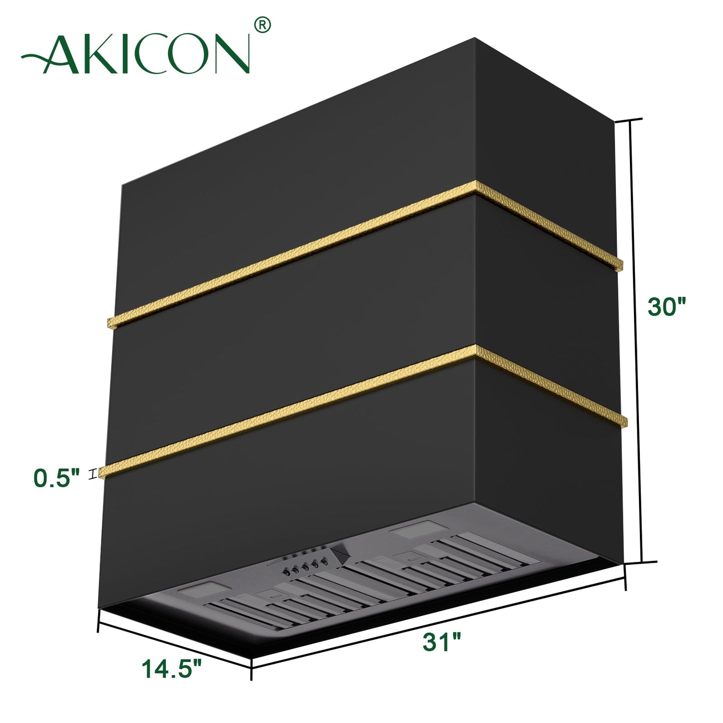 Akicon 30" Stainless Steel Wall Mount Range Hood with 600 CFM Vent Hood