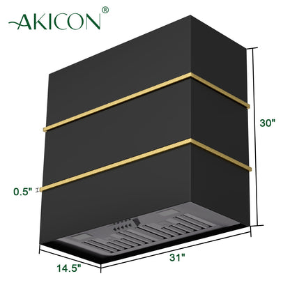 Akicon 30" Stainless Steel Wall Mount Range Hood with 600 CFM Vent Hood