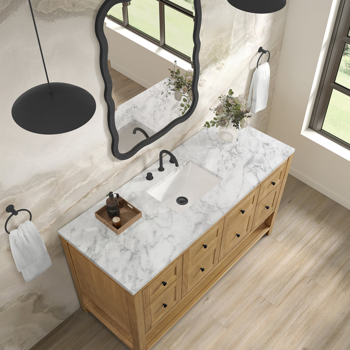 James Martin Breckenridge 60" Single Bathroom Vanity, Light Natural Oak