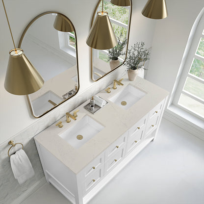 James Martin Breckenridge 60" Double Bathroom Vanity, Bright White