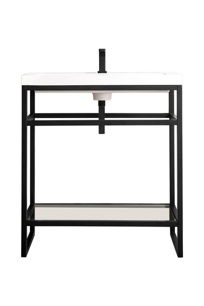 James Martin Boston 31.5" Single Console Vanity, Matte Black
