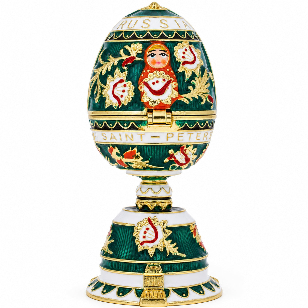 Enameled Nesting Doll Easter Egg Figurine