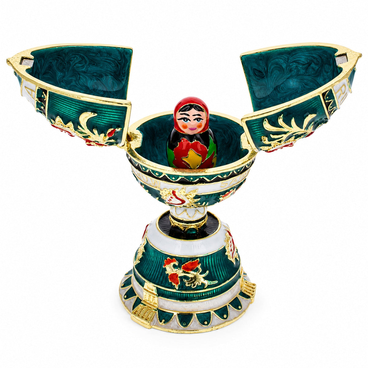 Enameled Nesting Doll Easter Egg Figurine