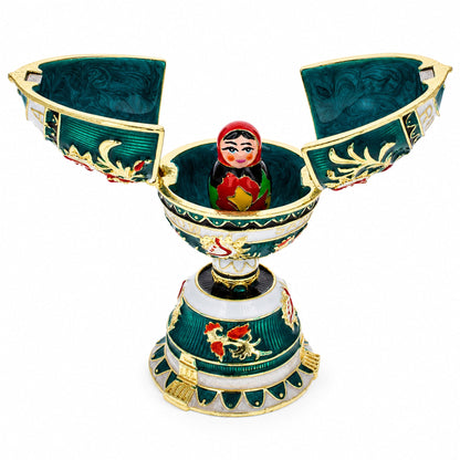 Enameled Nesting Doll Easter Egg Figurine