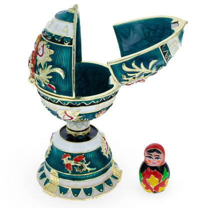 Enameled Nesting Doll Easter Egg Figurine