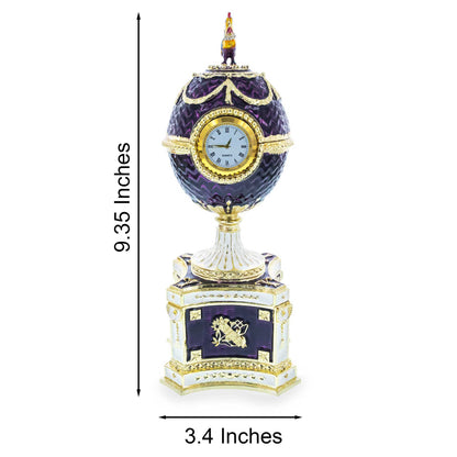 1904 Kelch Chanticleer Royal Imperial Musical Easter Egg in Purple Enamel