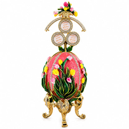 1898 Lilies of the Valley Royal Imperial Metal Easter Egg in Pink