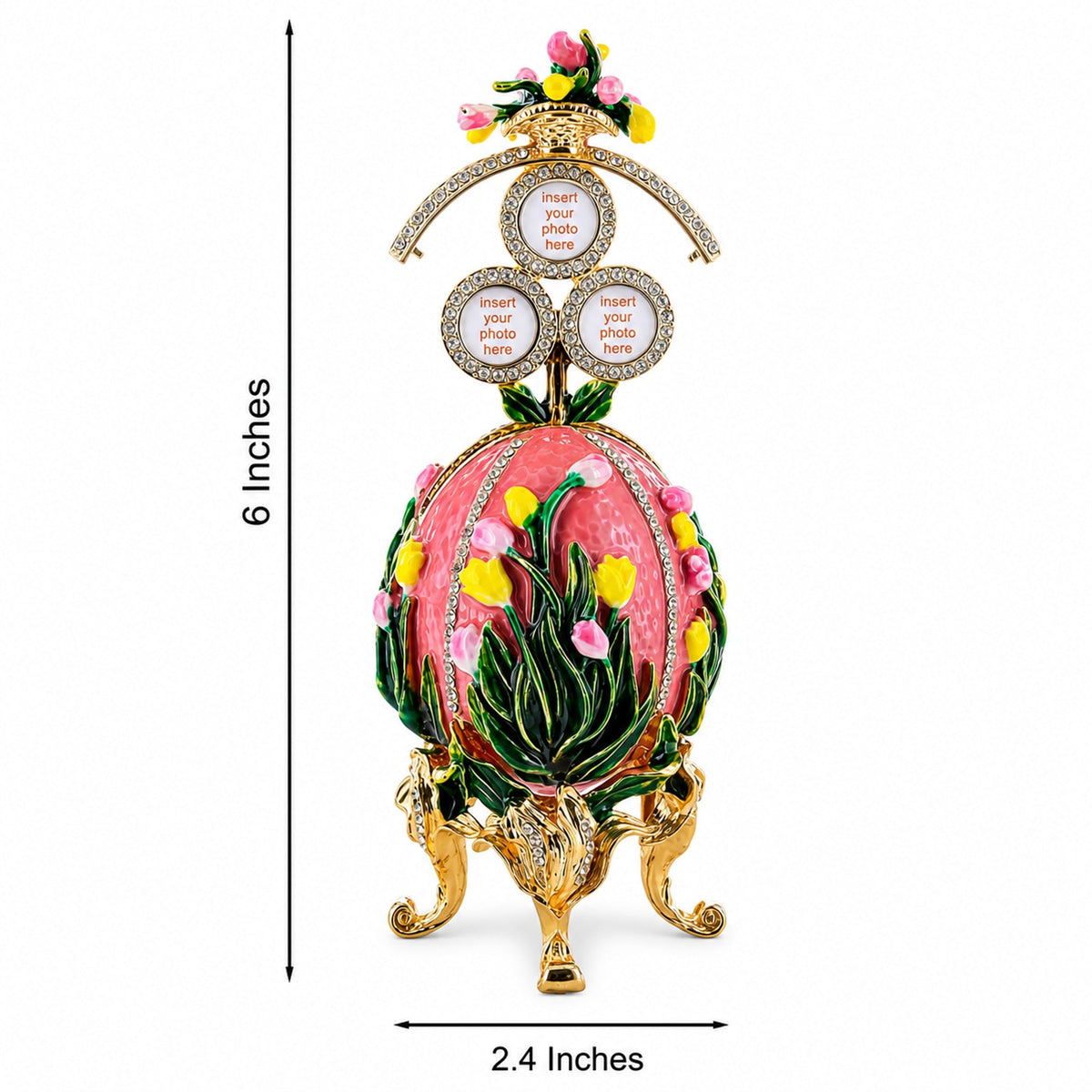 1898 Lilies of the Valley Royal Imperial Metal Easter Egg in Pink