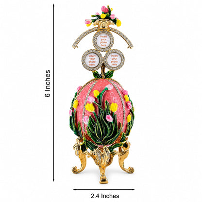 1898 Lilies of the Valley Royal Imperial Metal Easter Egg in Pink