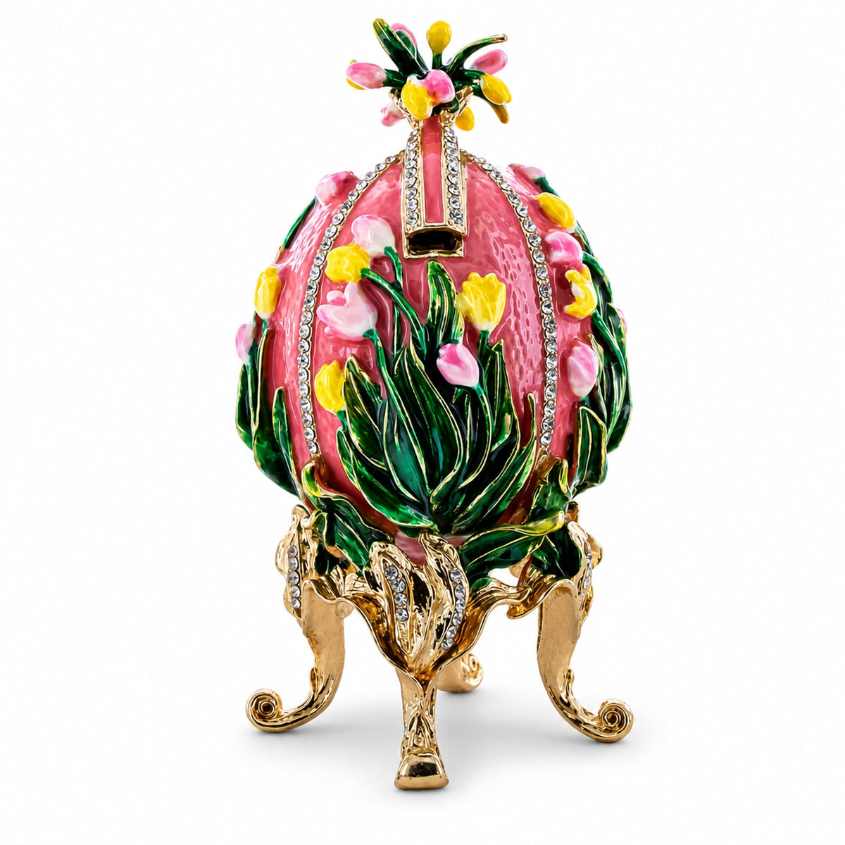 1898 Lilies of the Valley Royal Imperial Metal Easter Egg in Pink