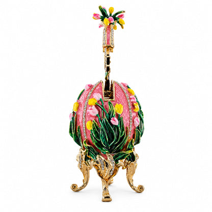 1898 Lilies of the Valley Royal Imperial Metal Easter Egg in Pink