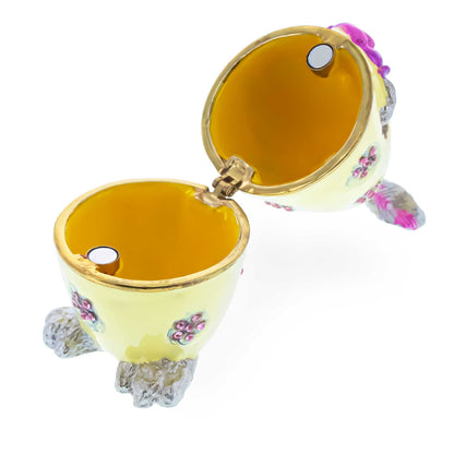 Bunny in the Easter Egg Metal Trinket Box Figurine