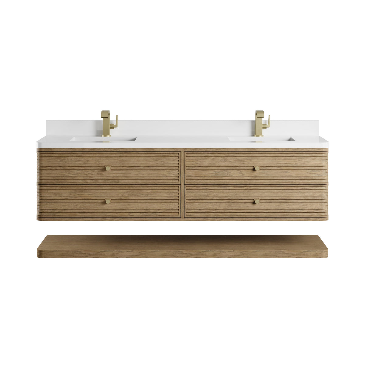 James Martin Allamari 72" Floating Double Bathroom Vanity, Dune Mist