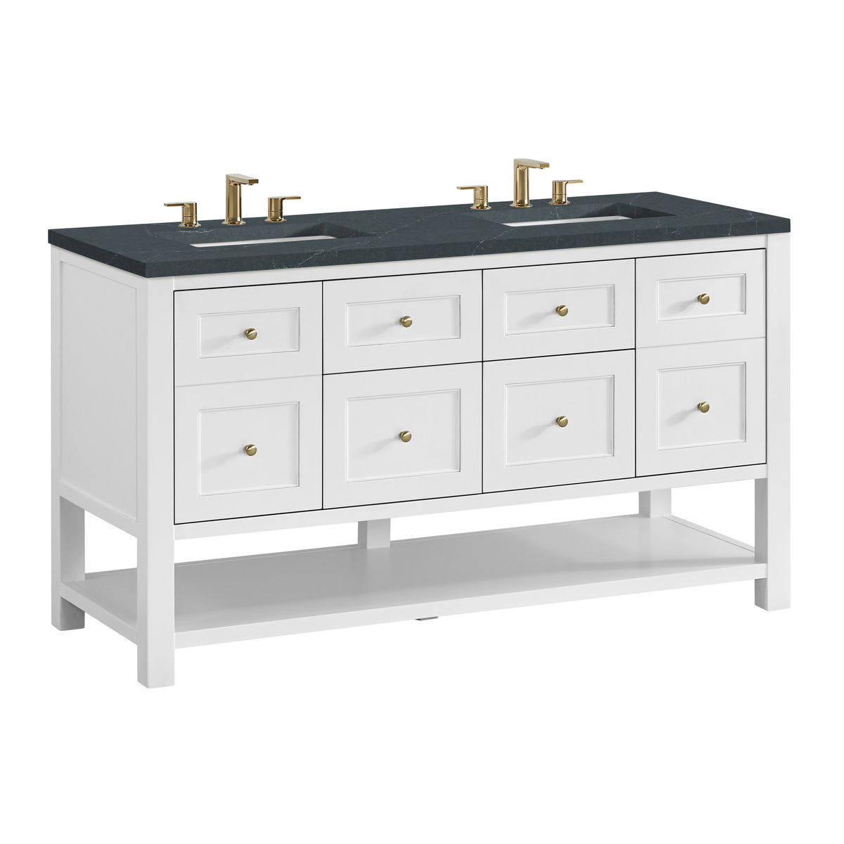 James Martin Breckenridge 60" Double Bathroom Vanity, Bright White