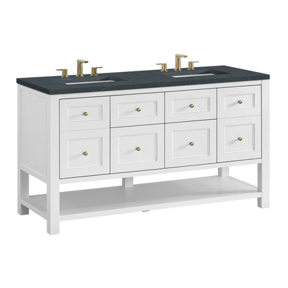 James Martin Breckenridge 60" Double Bathroom Vanity, Bright White