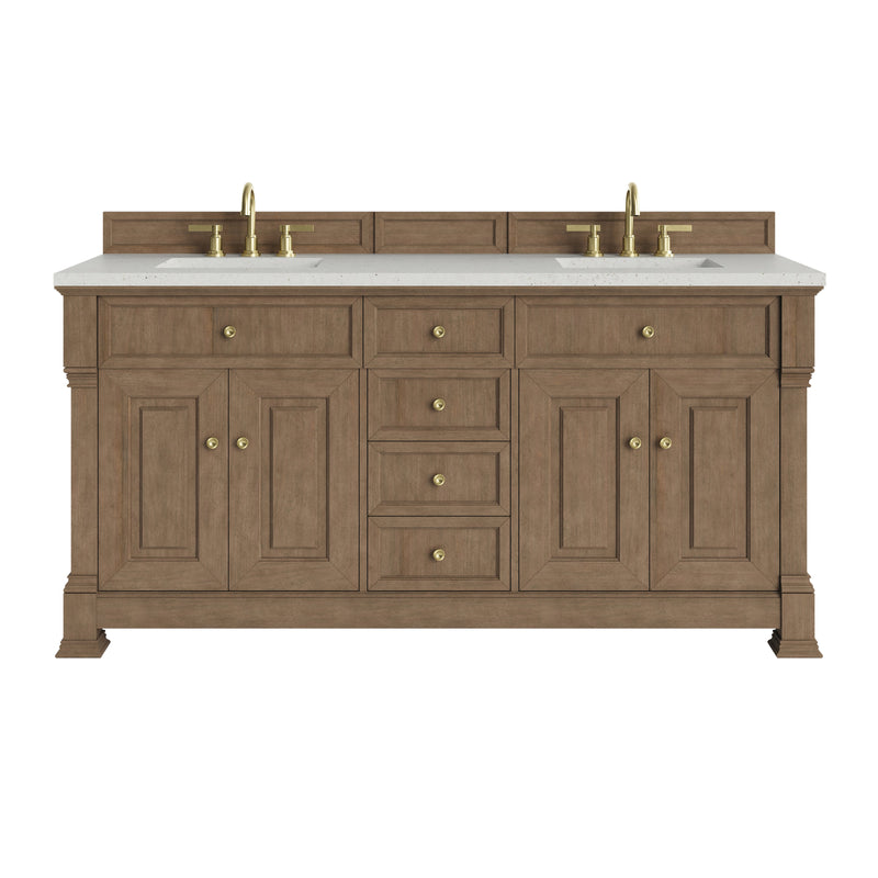 James Martin Brookfield 72" Double Bathroom Vanity, Pecan