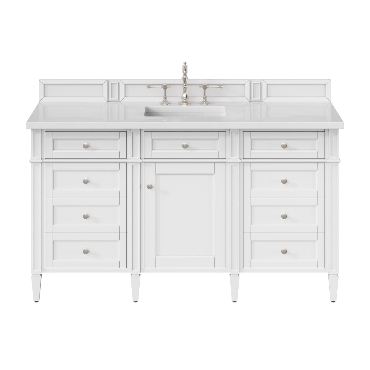 James Martin Brittany 60" Single Bathroom Vanity, Bright White