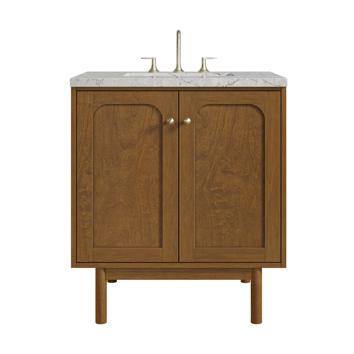 James Martin Laurent 30" Dual Mount Single Bathroom Vanity, Honey Oak