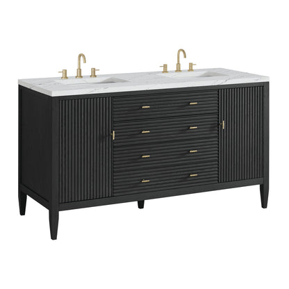 James Martin Myrrin 60" Double Bathroom Vanity, Carbon Oak