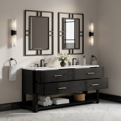 James Martin Lucian 72" Double Bathroom Vanity, Carbon Oak