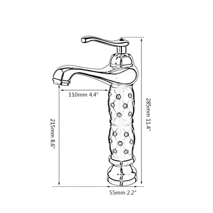 Quilted diamond golden plated bathroom basin faucet