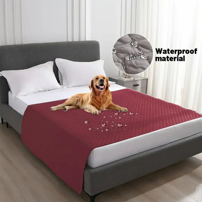 Quilted gray waterproof dog bed cover bedroom non slip pad