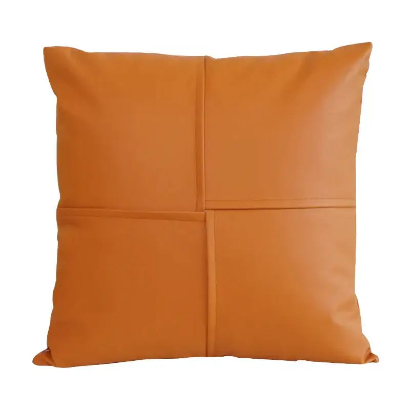Quilted ivory leather pillow cover living room square throw decor