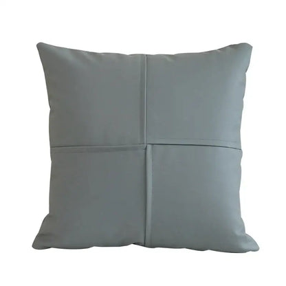 Quilted ivory leather pillow cover living room square throw decor