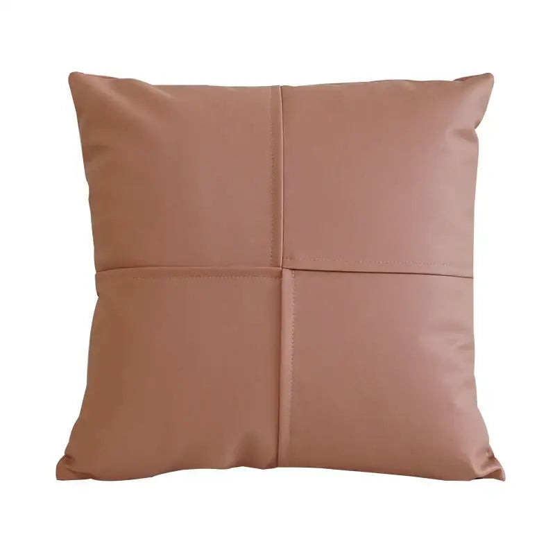 Quilted ivory leather pillow cover living room square throw decor