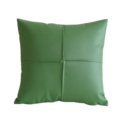Quilted ivory leather pillow cover living room square throw decor