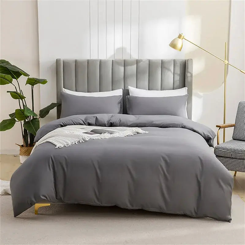 Quilted tan duvet cover set bedroom soft bedding with pillowcases