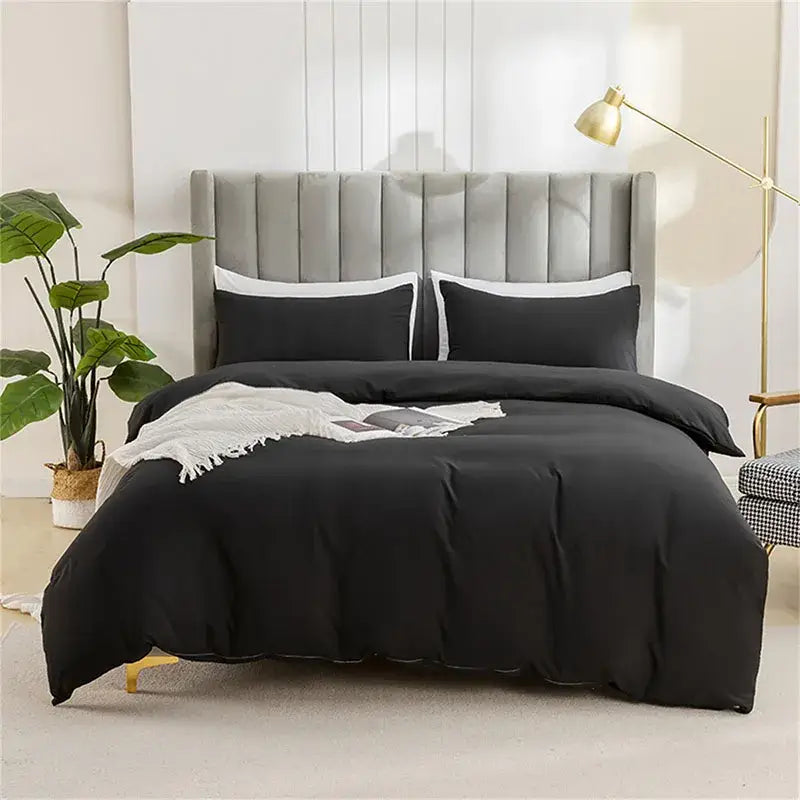 Quilted tan duvet cover set bedroom soft bedding with pillowcases