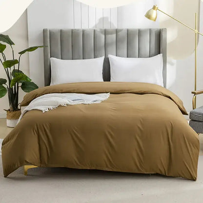 Quilted tan duvet cover set bedroom soft bedding with pillowcases