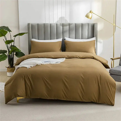 Quilted tan duvet cover set bedroom soft bedding with pillowcases