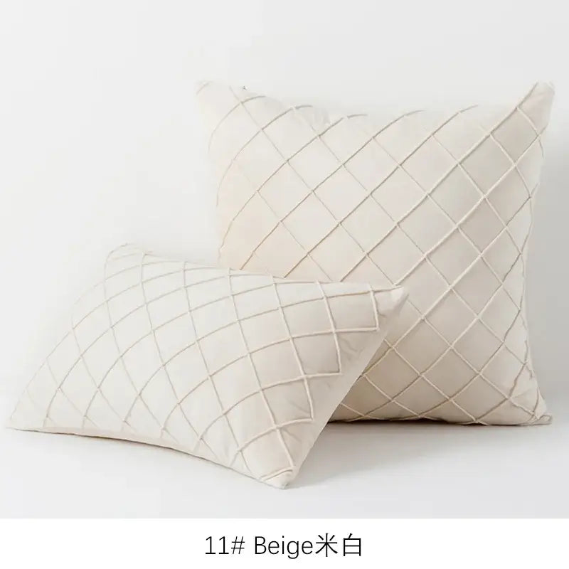 Quilted velvet lattice cushion cover living room pillow