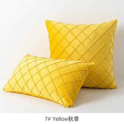 Quilted velvet lattice cushion cover living room pillow