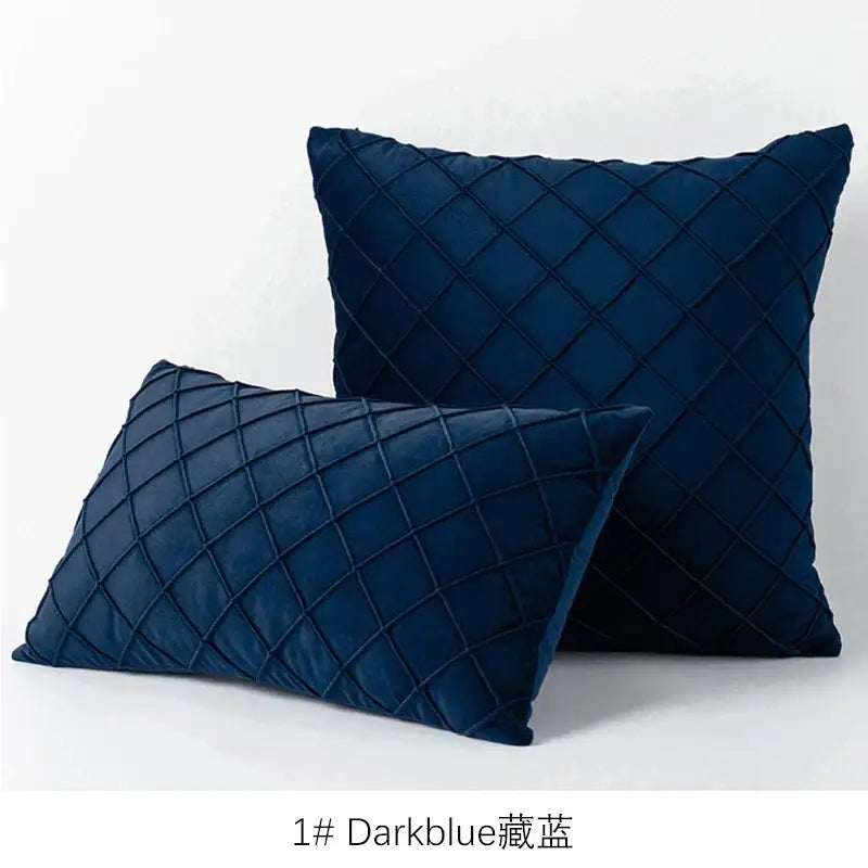 Quilted velvet lattice cushion cover living room pillow