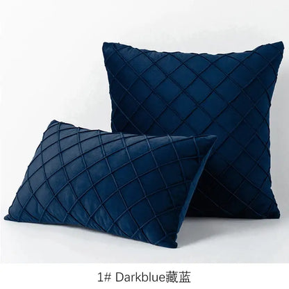 Quilted velvet lattice cushion cover living room pillow