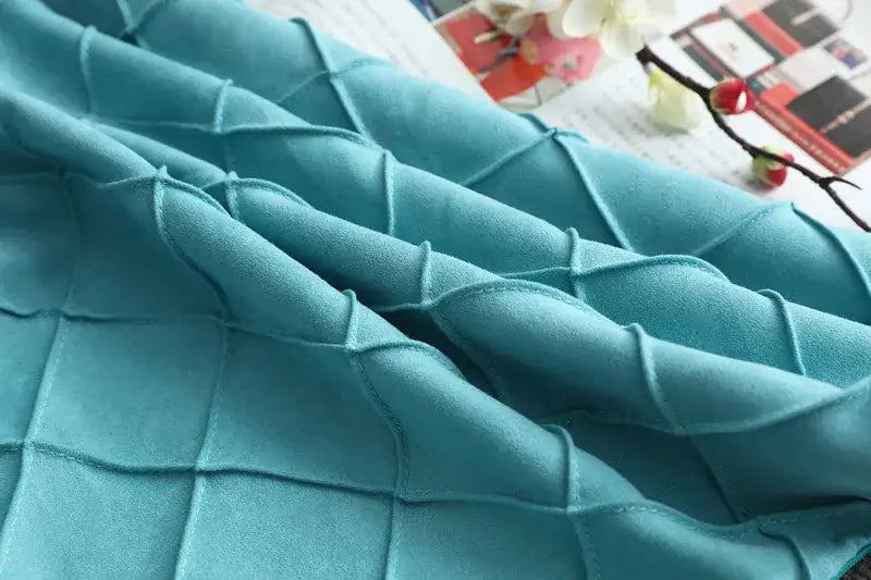 Quilted velvet lattice cushion cover living room pillow