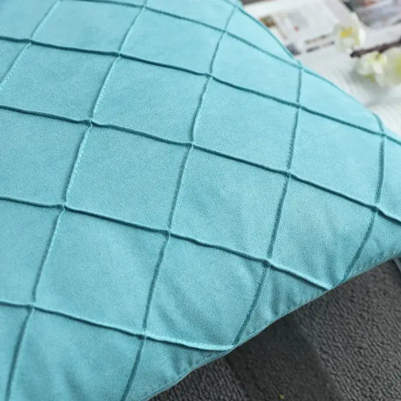Quilted velvet lattice cushion cover living room pillow
