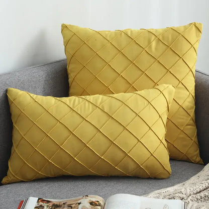 Quilted velvet lattice cushion cover living room pillow