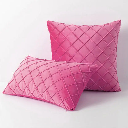 Quilted velvet lattice cushion cover living room pillow