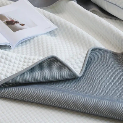 Quilted white & gray cooling mat pillowcase set bedroom ice bean
