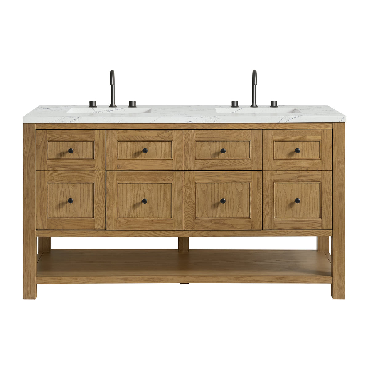 James Martin Breckenridge 60" Double Bathroom Vanity, Light Natural Oak