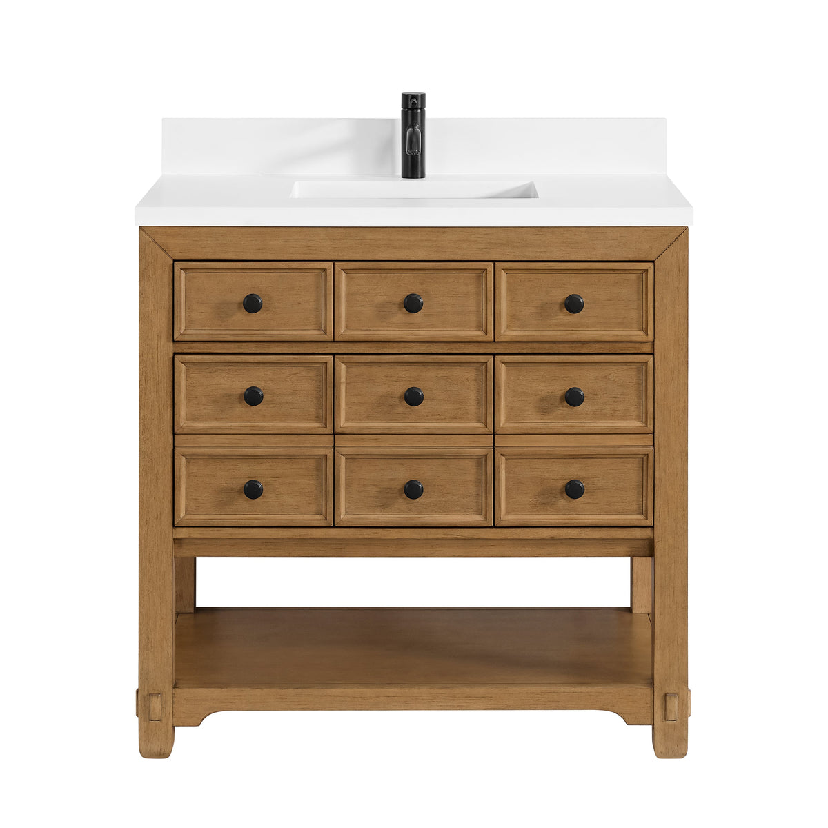 James Martin Malibu 36" Single Bathroom Vanity, Amber Birch