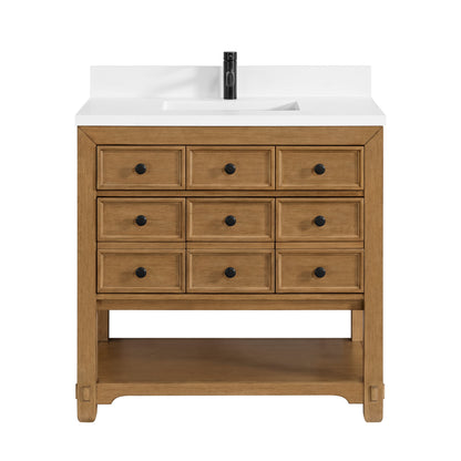 James Martin Malibu 36" Single Bathroom Vanity, Amber Birch