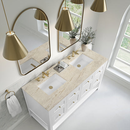 James Martin Breckenridge 60" Double Bathroom Vanity, Bright White